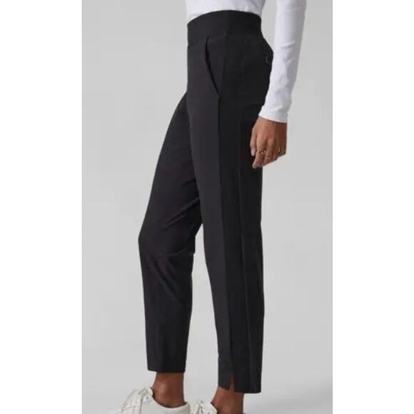 Athleta Brooklyn Black Ankle Pant Size 12 Mid Rise Straight Slim Crop Fit NWT - Picture 7 of 8